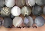 CAA2391 15.5 inches 4mm round matte Botswana agate beads wholesale