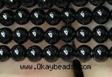 CAA2401 15.5 inches 3mm round black agate beads wholesale