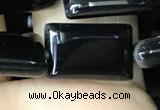 CAA2566 15.5 inches 10*14mm rectangle black agate beads wholesale