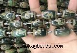 CAA2671 15.5 inches 13*22mm - 15*23mm drum tibetan agate dzi beads