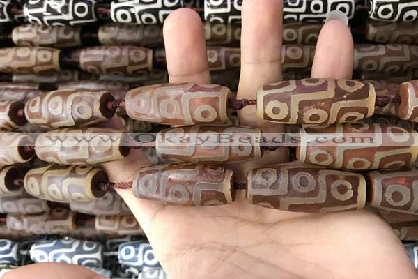 CAA2702 15.5 inches 14*38mm - 16*43mm rice tibetan agate dzi beads