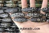 CAA2708 15.5 inches 14*38mm - 16*43mm rice tibetan agate dzi beads