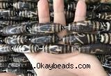 CAA2716 15.5 inches 14*38mm - 16*43mm rice tibetan agate dzi beads