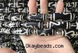 CAA2719 15.5 inches 14*38mm - 16*43mm rice tibetan agate dzi beads