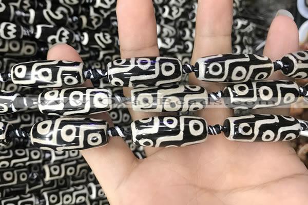 CAA2725 15.5 inches 11*29mm - 13*30mm rice tibetan agate dzi beads