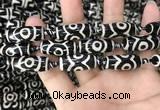 CAA2732 15.5 inches 10*25mm - 11*25mm rice tibetan agate dzi beads