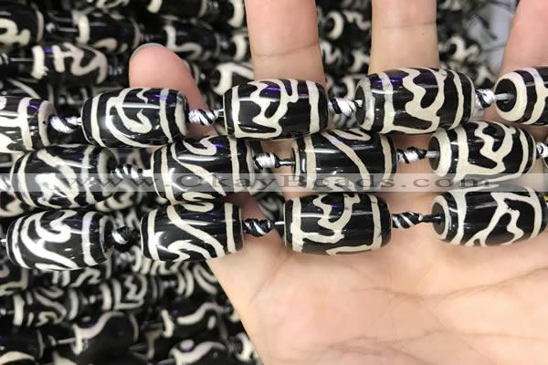 CAA2736 15.5 inches 14*21mm - 16*22mm drum tibetan agate dzi beads