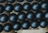 CAA2759 15.5 inches 2mm round matte black agate beads wholesale