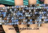 CAA2800 15 inches 4mm faceted round fire crackle agate beads wholesale