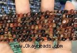 CAA2801 15 inches 4mm faceted round fire crackle agate beads wholesale