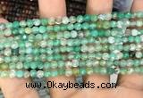 CAA2802 15 inches 4mm faceted round fire crackle agate beads wholesale