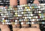 CAA2814 15 inches 4mm faceted round fire crackle agate beads wholesale