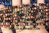 CAA2820 15 inches 4mm faceted round fire crackle agate beads wholesale