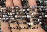 CAA2826 15 inches 4mm faceted round fire crackle agate beads wholesale