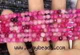 CAA2843 15 inches 4mm faceted round fire crackle agate beads wholesale