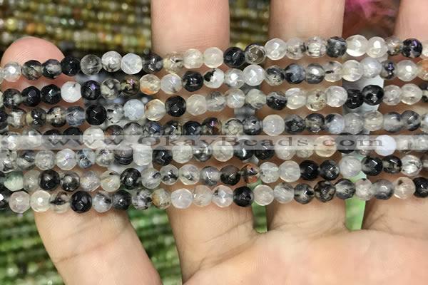 CAA2846 15 inches 4mm faceted round fire crackle agate beads wholesale