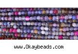 CAA2885 15 inches 6mm faceted round fire crackle agate beads wholesale