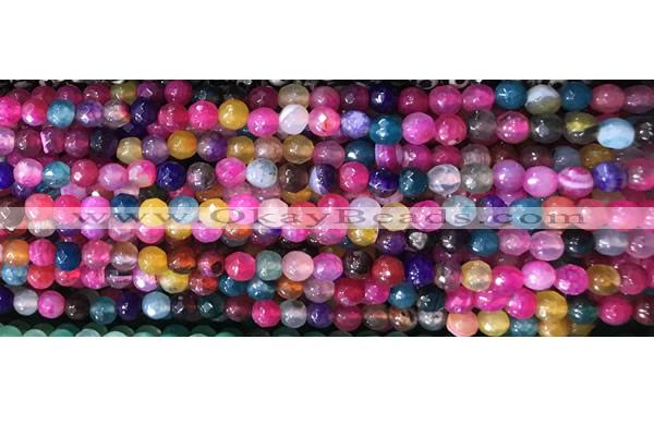 CAA2887 15 inches 6mm faceted round fire crackle agate beads wholesale