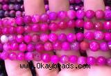 CAA2894 15 inches 6mm faceted round fire crackle agate beads wholesale