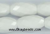 CAA29 15.5 inches 18*30mm faceted rice white agate gemstone beads