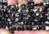 CAA2904 15 inches 6mm faceted round fire crackle agate beads wholesale