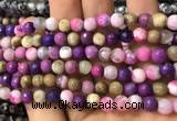 CAA2914 15 inches 6mm faceted round fire crackle agate beads wholesale