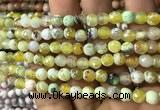 CAA2919 15 inches 6mm faceted round fire crackle agate beads wholesale