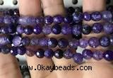 CAA2929 15 inches 6mm faceted round fire crackle agate beads wholesale