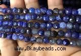 CAA2932 15 inches 6mm faceted round fire crackle agate beads wholesale