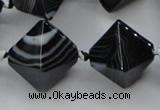 CAA294 15.5 inches 20*20*20mm black line agate gemstone beads