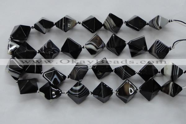 CAA294 15.5 inches 20*20*20mm black line agate gemstone beads