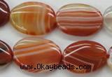 CAA295 15.5 inches 18*25mm oval red line agate gemstone beads