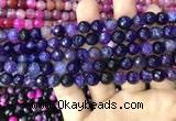 CAA2963 15 inches 8mm faceted round fire crackle agate beads wholesale