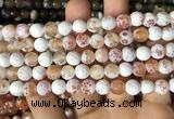 CAA2981 15 inches 8mm faceted round fire crackle agate beads wholesale