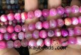 CAA2994 15 inches 8mm faceted round fire crackle agate beads wholesale