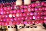 CAA2995 15 inches 8mm faceted round fire crackle agate beads wholesale