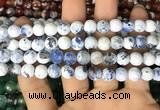 CAA2997 15 inches 8mm faceted round fire crackle agate beads wholesale