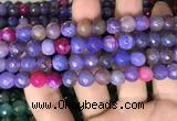 CAA3003 15 inches 8mm faceted round fire crackle agate beads wholesale