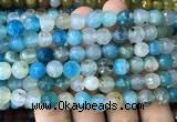 CAA3005 15 inches 8mm faceted round fire crackle agate beads wholesale