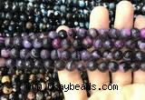 CAA3015 15 inches 8mm faceted round fire crackle agate beads wholesale