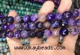 CAA3041 15 inches 10mm faceted round fire crackle agate beads wholesale