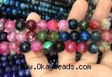 CAA3048 15 inches 10mm faceted round fire crackle agate beads wholesale