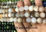 CAA3072 15 inches 10mm faceted round fire crackle agate beads wholesale