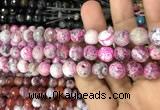 CAA3075 15 inches 10mm faceted round fire crackle agate beads wholesale