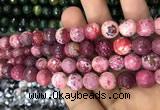 CAA3076 15 inches 10mm faceted round fire crackle agate beads wholesale