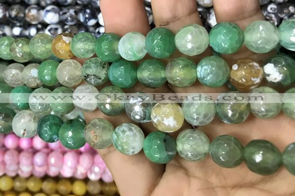 CAA3077 15 inches 10mm faceted round fire crackle agate beads wholesale