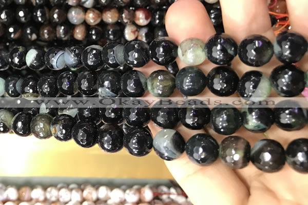 CAA3093 15 inches 10mm faceted round fire crackle agate beads wholesale