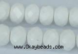 CAA31 15.5 inches 10*14mm rondelle white agate gemstone beads