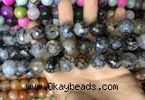 CAA3230 15 inches 16mm faceted round fire crackle agate beads wholesale