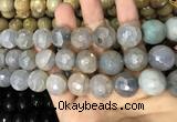 CAA3232 15 inches 16mm faceted round fire crackle agate beads wholesale